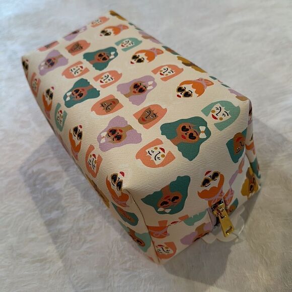 OCS Designs Toiletry Makeup Cosmetic Bag Zipper Pastel Women’s Faces - Picture 2 of 8